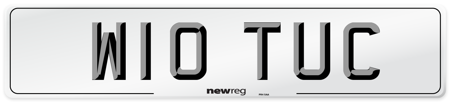 W10 TUC Number Plate from New Reg